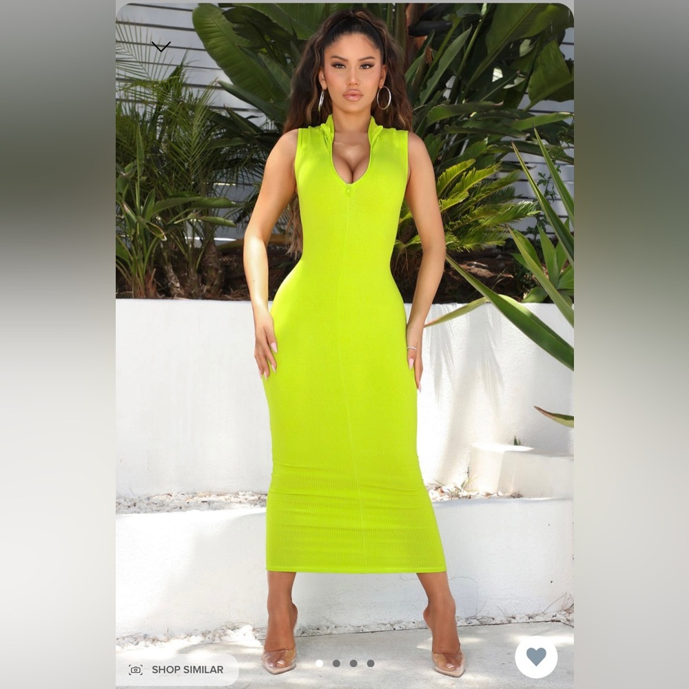 Lime Green Midi Dress